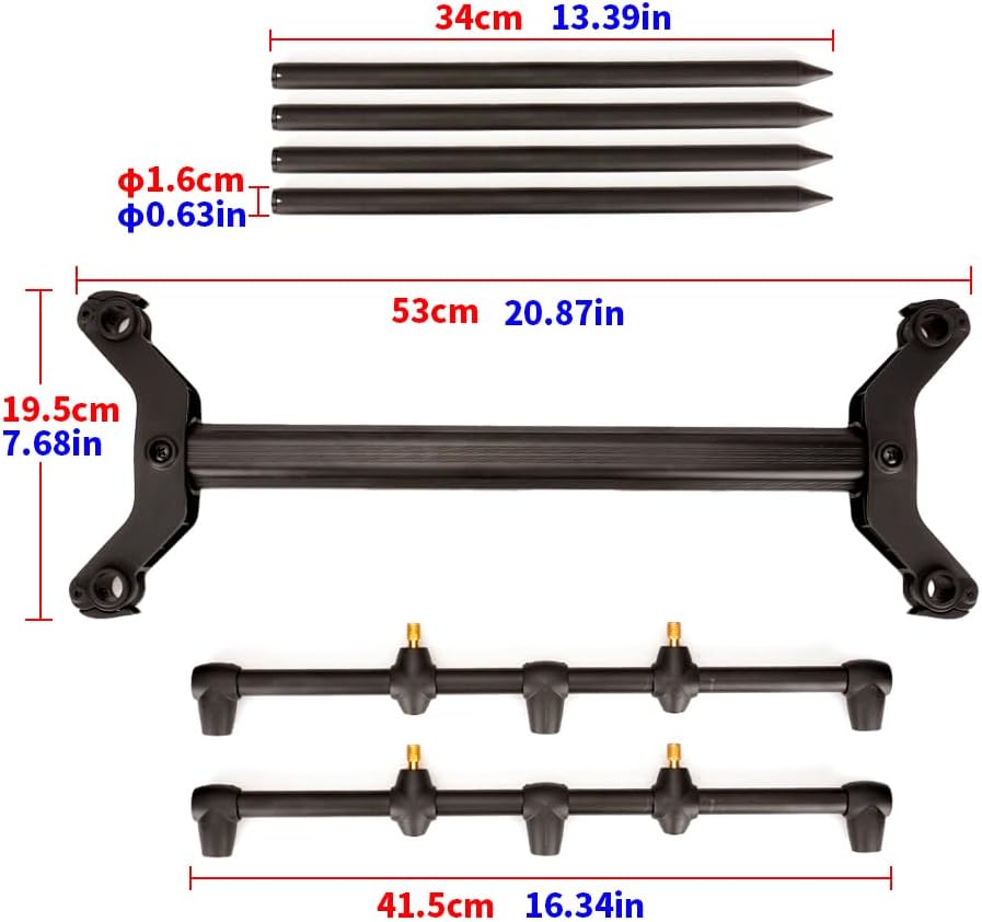 Hirisi Tackle Rod Pod Rutenhalter – 3 Ruten oder 2 Ruten wählbar, – Aluminium Rutenständer mit Tasch