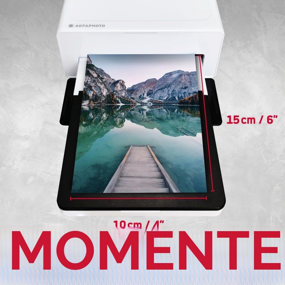 Agfaphoto Fotodrucker 10x15 cm Realipix Moments | Bluetooth Fotodrucker für Smartphone Apple Android