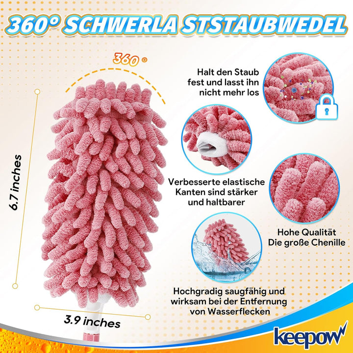 KEEPOW 8 Stück Wiederverwendbare für Swiffer Staubmagnet Nachfüllpack, Staubwedel Waschbar für Swiff