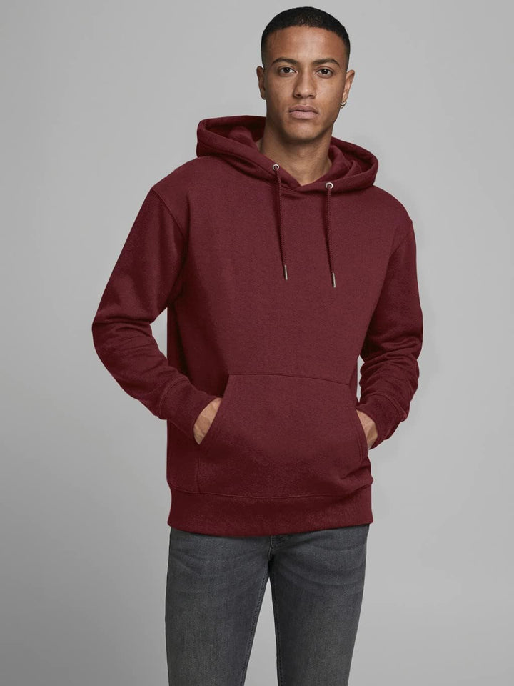 JACK & JONES Herren Basic Hoodie Soft Sweat Hood Jumper Kapuzen Pullover, XS Rot (Port Royale/Reg)