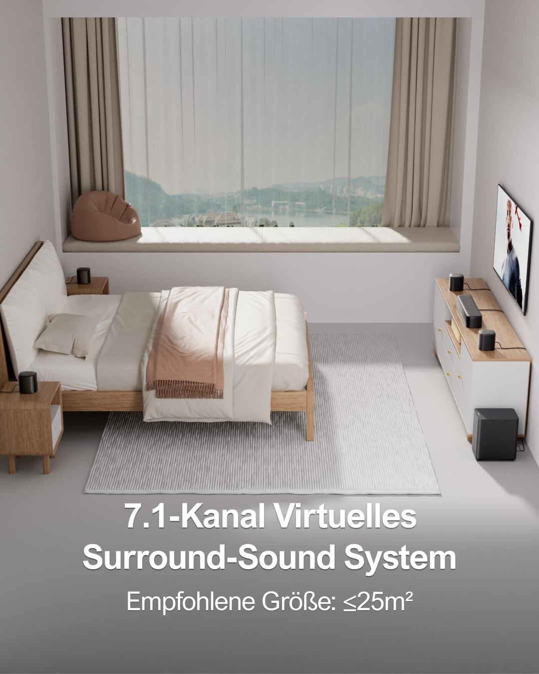 ULTIMEA 7.1ch Soundbar für TV Geräte, Surround Sound System für Heimkino mit App Steuerung, Soundbar