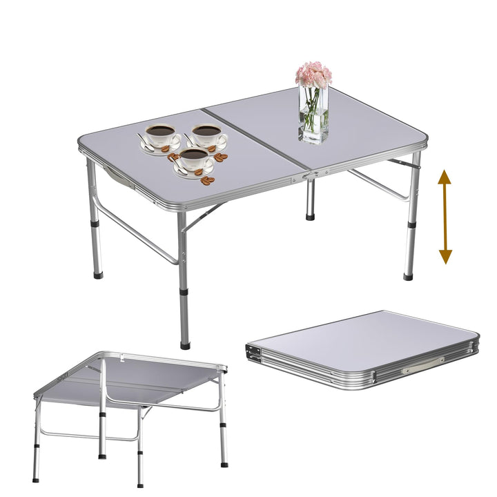 Heavy Duty Klapptisch 90cm/3ft Einstellbare Höhe Picknick Tisch Tragbarer Outdoor Camping Tisch für