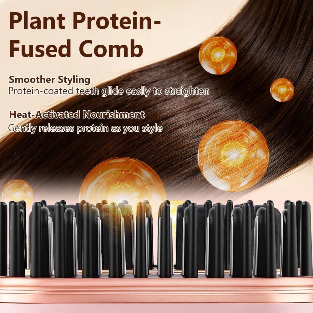 LOPHE Mini Hair Straightener Brush, Tragbare Taschen-Glättbürste 3-stufige Temperaturregelung, Haarg
