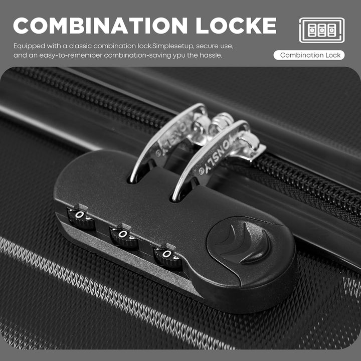 Koffer Suitcase, Kabinenkoffer, Trolley Reisekoffer, Rollkoffer Handgepäck mit Zahlenschloss, 4 Roll