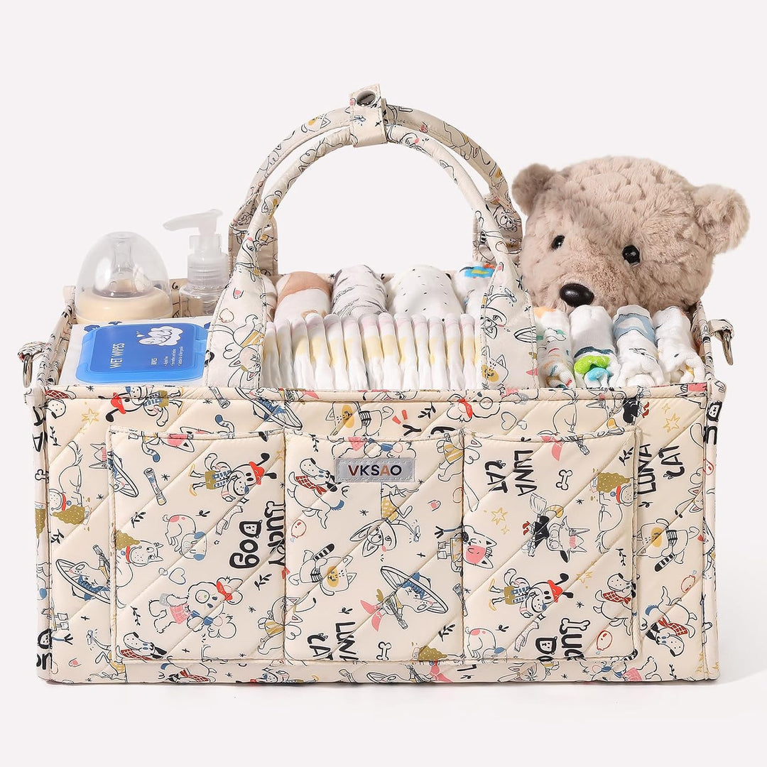 Bunter, niedlicher Organizer für Babywindeln mit Tiermotiven, Aufbewahrungskorb für Windeltaschen un