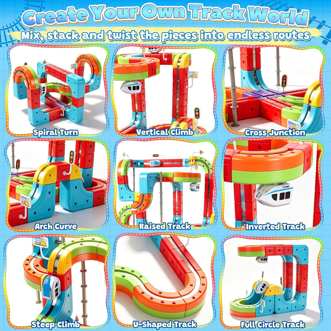 JONRRYIN 98 Teile Elektrische Eisenbahn Kinder 3D Set 98pcs, 98pcs