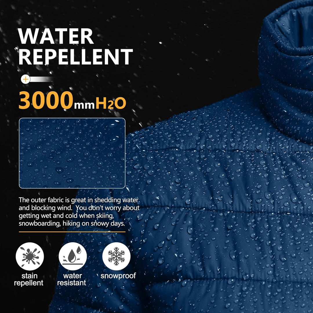 Outdoor Ventures Damen Steppjacke Leichte Warme Packbare Übergangsjacke Puffer Jacke für Frauen Gefü