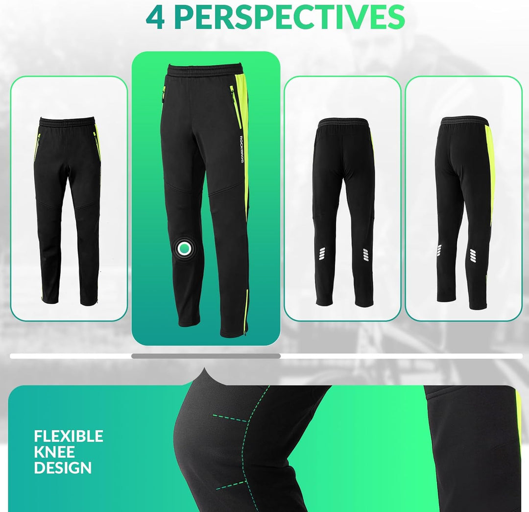 ROCKBROS Fahrrad Jacke/Hose Winter Thermo Fahrradbekleidung Hohe Sichtbarkeit & Winddicht Softshellj