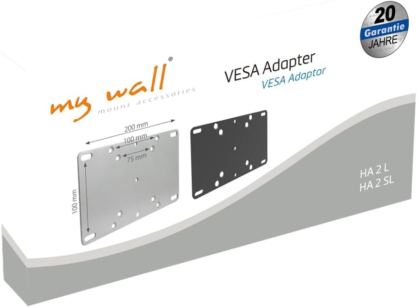 My Wall HA2SL - VESA Adapter, adaptiert VESA 75/100 auf bis zu VESA 200, kompatibel mit TV-Halterung