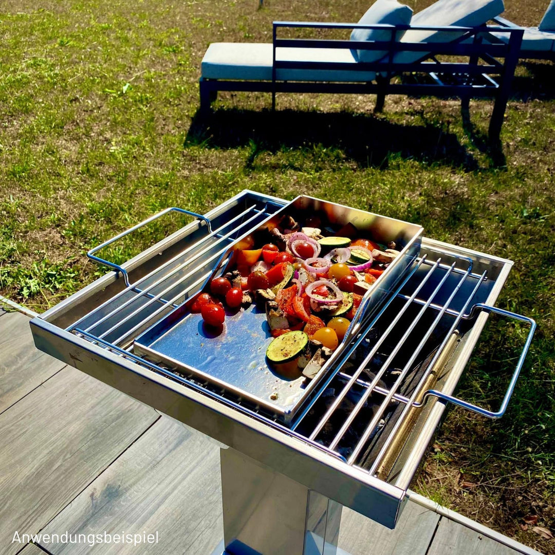 THÜROS Plancha Grillplatte 20x33 cm Edelstahl 33 x 20 x 5 cm, 33 x 20 x 5 cm