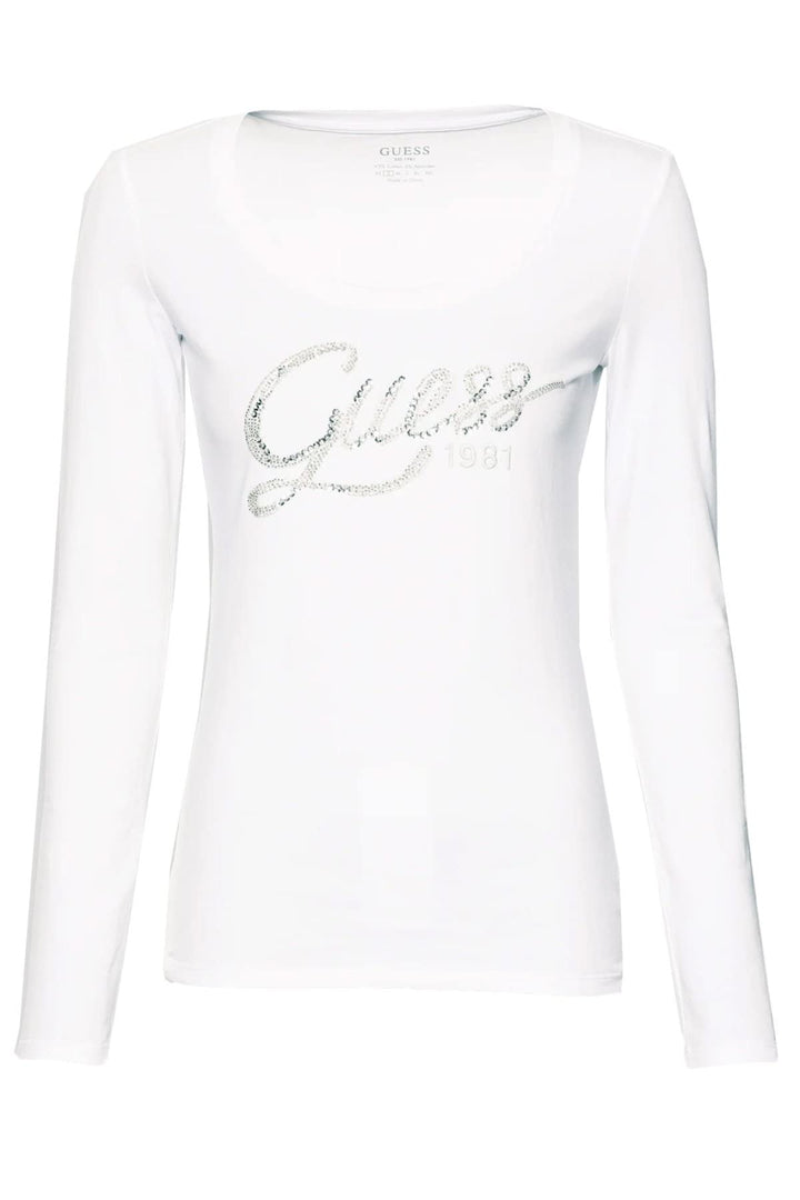 GUESS Damen Shirt Bryanna M G011 Pure White, M G011 Pure White
