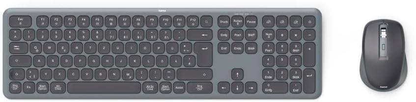 Multi-Device-Tastatur-Maus-Set WKM-550, kabellos, Funk/BT, SW, QWERTZ DE Tastatur-Maus-Set Schwarz,