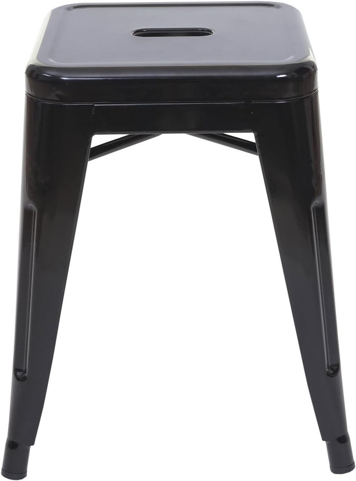 2er-Set Hocker HWC-A73, Metallhocker Sitzhocker, Metall Industriedesign stapelbar - schwarz, Schwarz