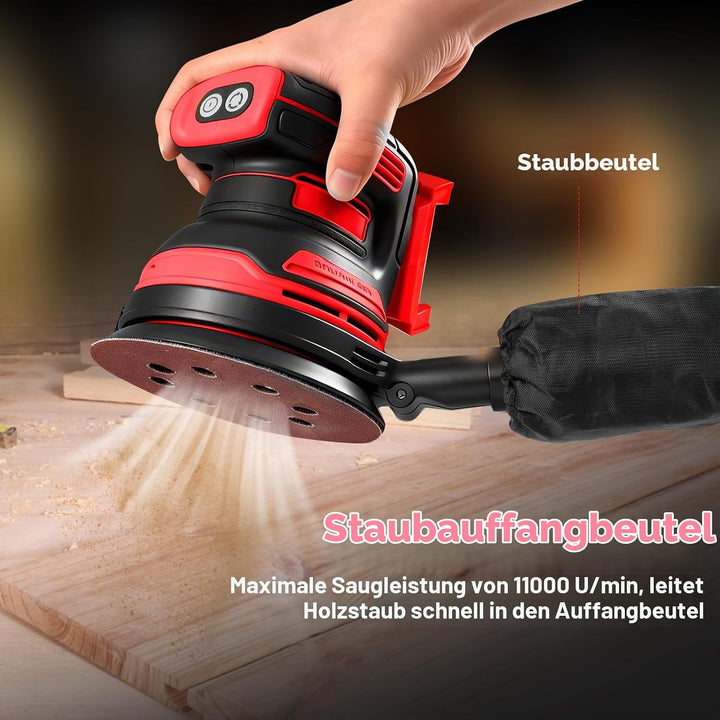 Bürstenloser Exzenterschleifer für Milwaukee M18 18V Akku, 12,7 cm Brushelss Elektrischer Handschlei