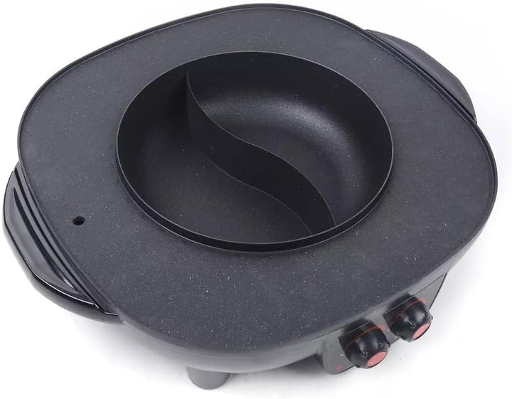 Electric Hot Pot und Grill 2 In 1 Elektrisch Hotpot Topf 220V 4000W Elektrogrill mit Stromkabel und