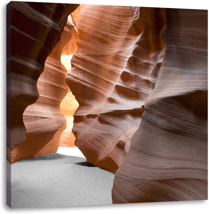 Pixxprint Durchgang im Antelope Canyon als Leinwandbild/Grösse: 70x70 cm/Wandbild/Kunstdruck/fertig