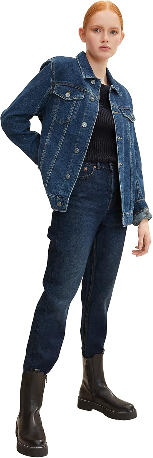 TOM TAILOR Denim Damen Mom Fit Jeans 26 10282 - Dark Stone Wash Denim, 26 10282 - Dark Stone Wash De