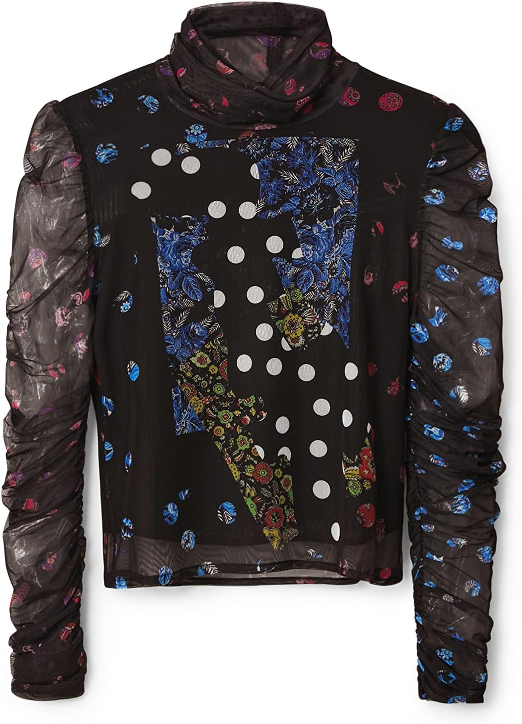 Desigual Damen T-Shirt Long Sleeve T-Shirt XS Schwarz, XS Schwarz