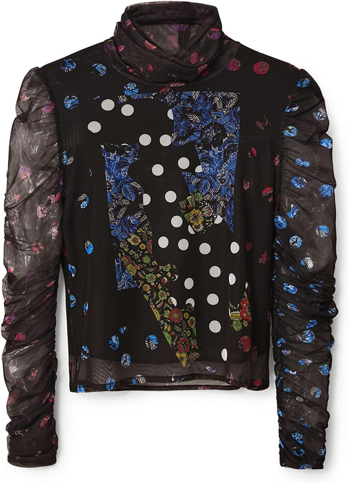 Desigual Damen T-Shirt Long Sleeve T-Shirt XS Schwarz, XS Schwarz