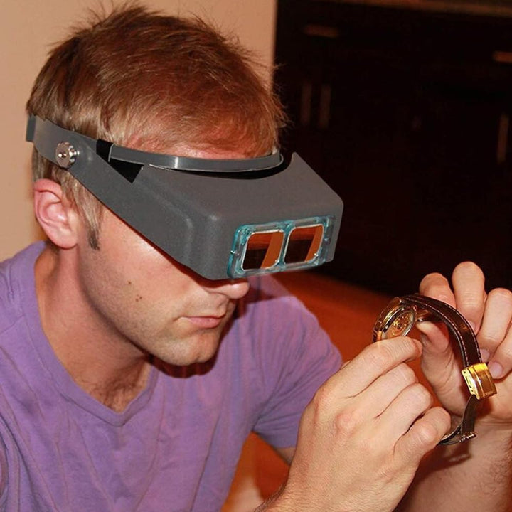 Sarini Professional Headband Magnifier with Double Lens Jewelry Loupe,Binocular Magnifier for Repair