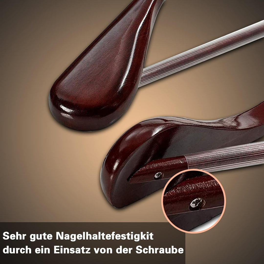 10 Stück Massivholz Kleiderbügel für Anzüge – Extra Breite Schultern, rutschfest, 360° Drehbarer Hak