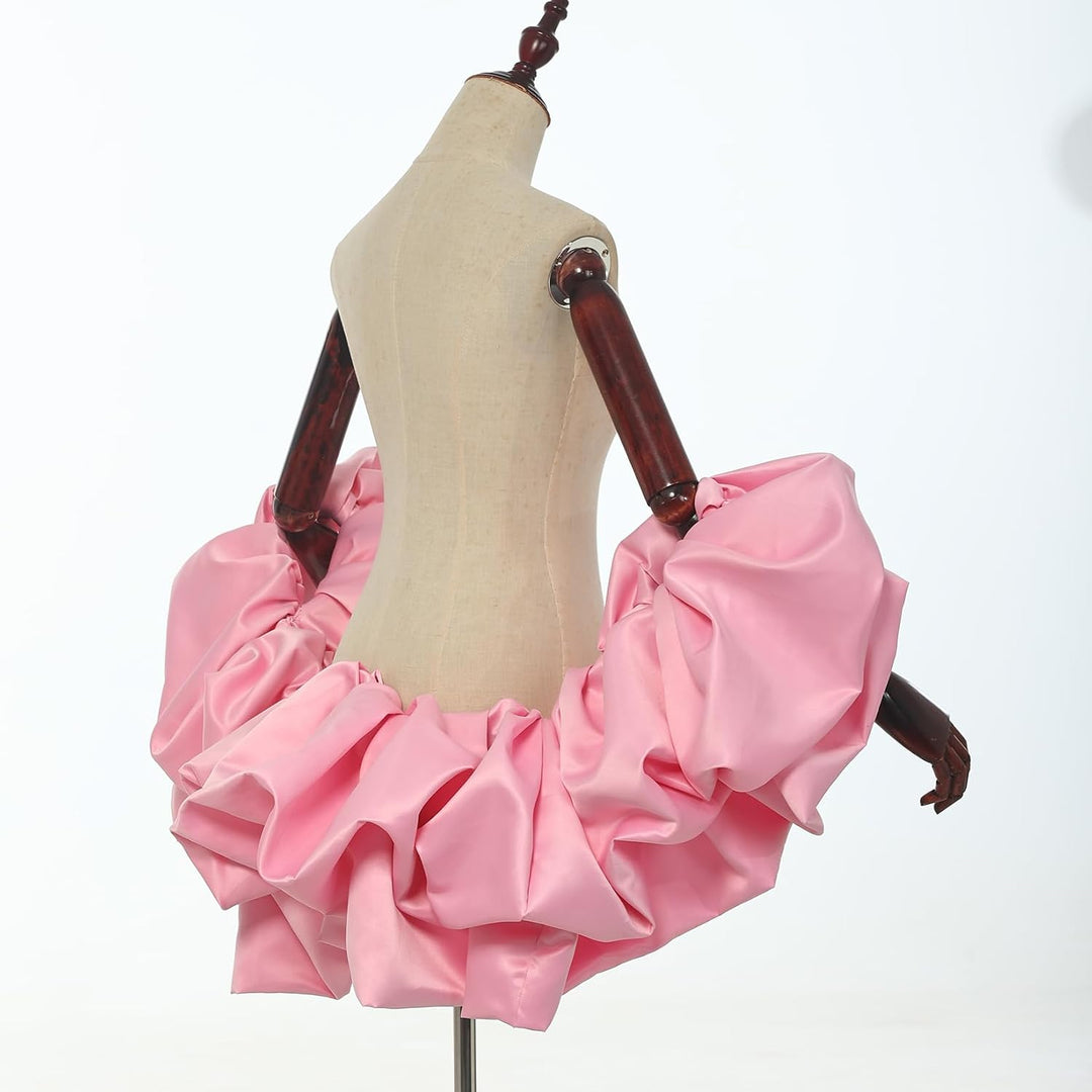 Satin-Umhang mit Puffärmeln, Brautschal, gerüschter Bolero, Wickeltuch für Braut, Hochzeitskleid, Ve