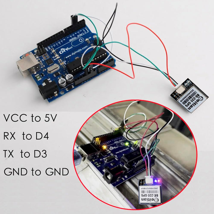 DIYmalls BE-220 GPS-Empfängermodul TTL 10th Chip 38400bps für Arduino FPV Flugzeug CC3D Flugsteuerun