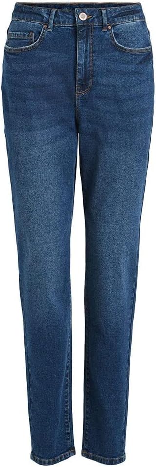 Vila Damen Vinaomi Jo Dbd Hw Mom Noos Jeans 34W / 32L Dark Blue Denim, 34W / 32L Dark Blue Denim