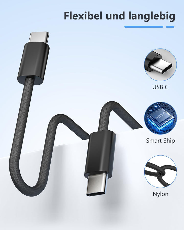 2-Pack 25W iPhone Ladegerät, USB C Stecker Schnellladegerät mit Kabel 2M, Netzteil für iPhone 17/17