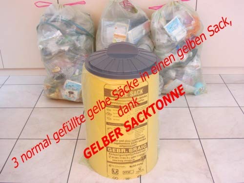 2. Wahl - Sacktonne schwarz für den gelben Sack - Deckel nach Verfügbarkeit, vorwiegend schwarz-
