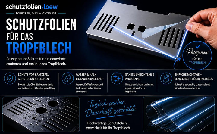 Schutzfolie für DeLonghi PrimaDonna 650.55 & 656.55 - Abtropfblech - Tassenablage - Tropfblech (5),