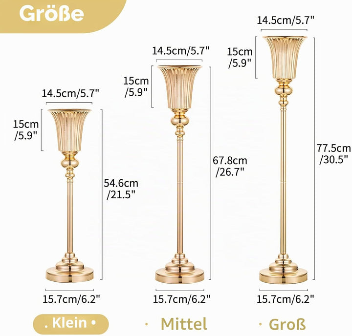 2 Stücke 54.6cm Höhe Metall Hochzeit Mittelstücke Vase, Metall Trompete Vase, Strasse Führen für Hoc