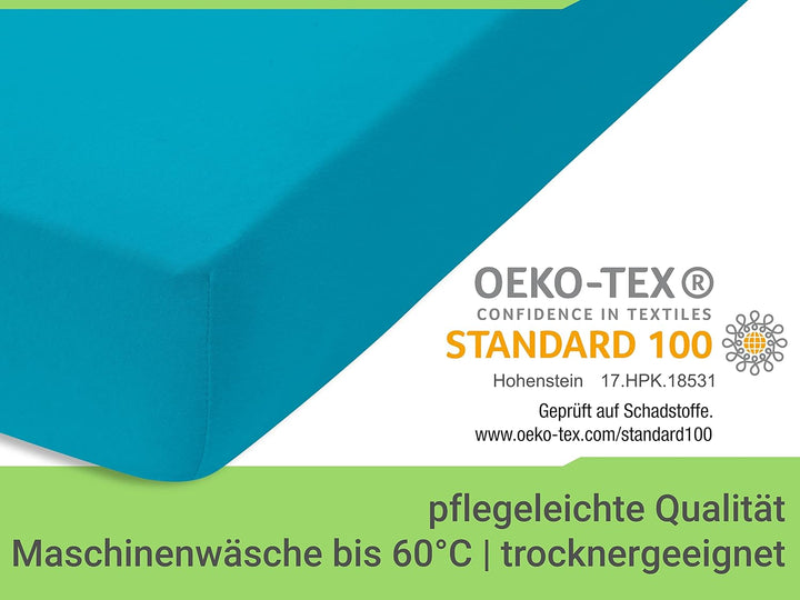 Emily´s Check 2er-Pack Spannbettlaken für Kinder- und Babybettmatratzen 1493.2123, 70 x 140 cm, türk