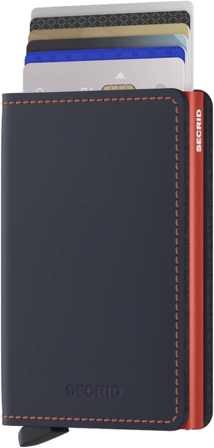 Secrid Slimwallet Nightblue & Orange Einheitsgrösse Unisex Erwachsene, Nachtblau & Orange, Talla úni