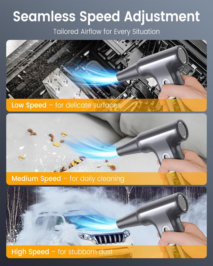Elektrische Staubgebläse 200000 RPM mit HD‑Display - Air Duster Mini‑Gebläse für PC‑Reinigung mit LE