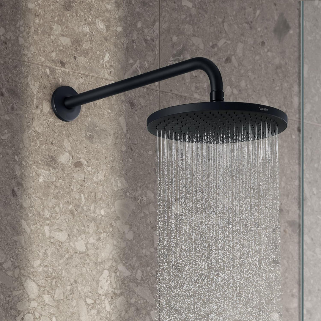 Duravit Universal Duscharm, Duscharmatur Wandbefestigung, Brausearm 410 mm, Duschbrause rund, Schwar