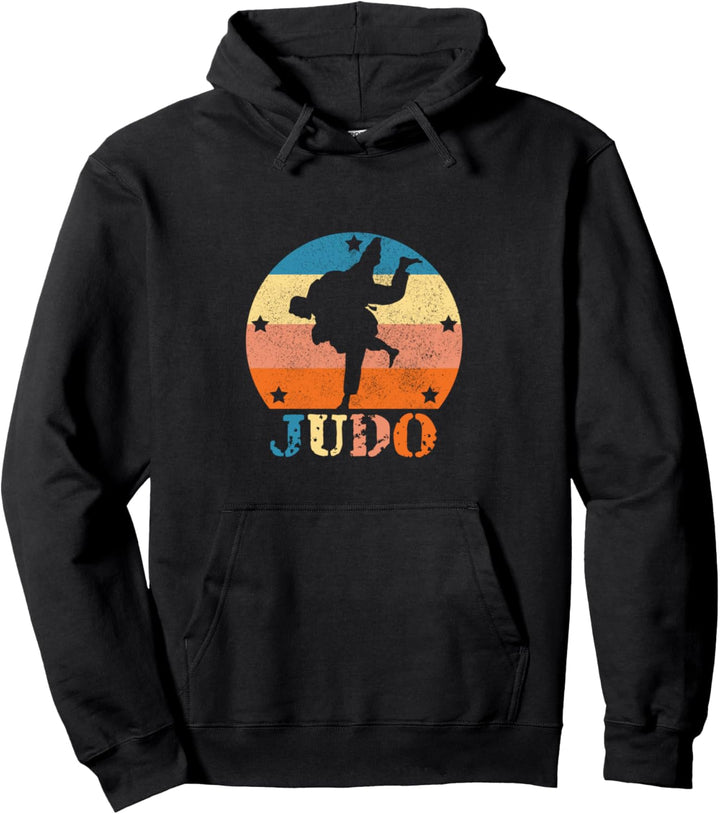 Retro Vintage Judo Tackling Gegner Judo Kämpfer Pullover Hoodie