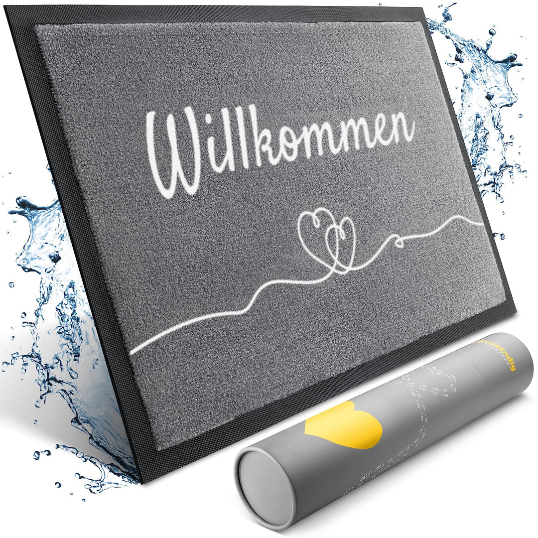 Fussmatte innen [waschmaschinenfest] in perfekter Grösse für die Haustür. Fussmatte schwarz 40x60 fu