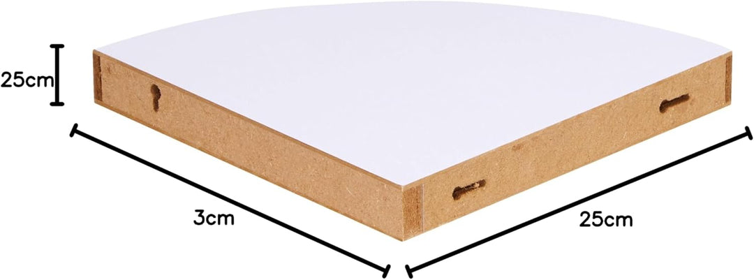 Modul'Home Eckregal, MDF/Spanplatte, weiss, 25x25x3,4cm 25x25x3,4cm Weiss, 25x25x3,4cm Weiss