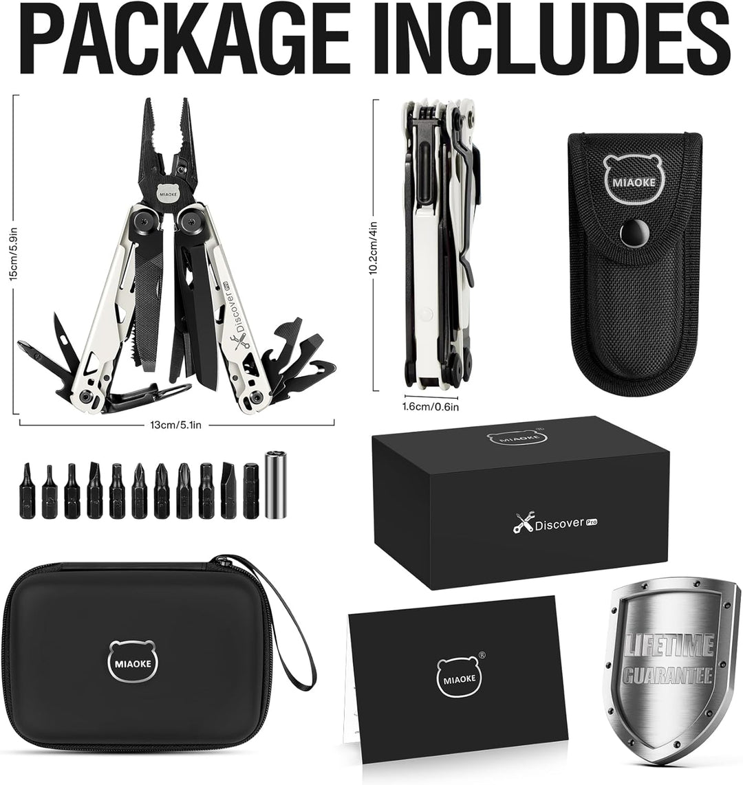 MIAOKE Multitool 23 in 1 with Premium Gift Box, Screwdrivers Saw Screwdrivers Bottle Opener Pliers C