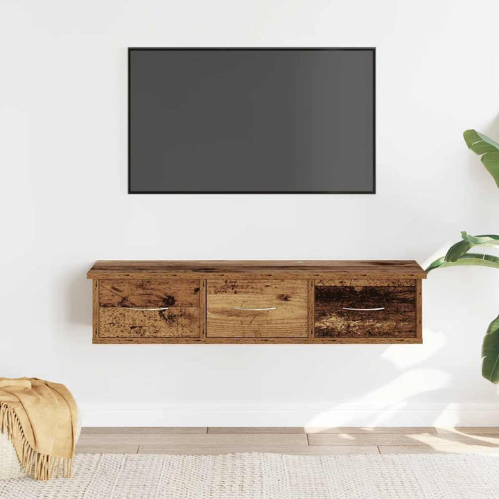 vidaXL Wandschrank Altholz-Optik 88x26x18,5 cm Holzwerkstoff, TV-Hängeschrank, TV-Hängeschränke, sch