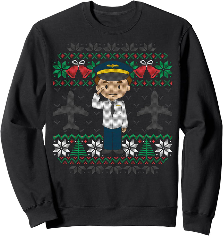 Flugzeug Pilot Flieger Weihnachten Ugly Christmas Sweater Sweatshirt