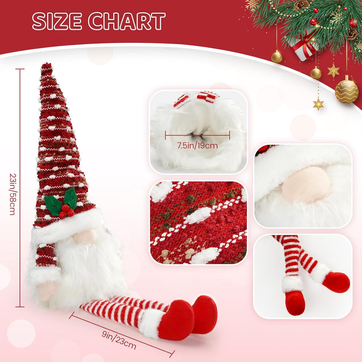 Zwerg Weihnachtsbaumspitze, Zwerg, Weihnachtsschmuck, Plüsch, Party-Dekoration, Ornament-Zubehör Red