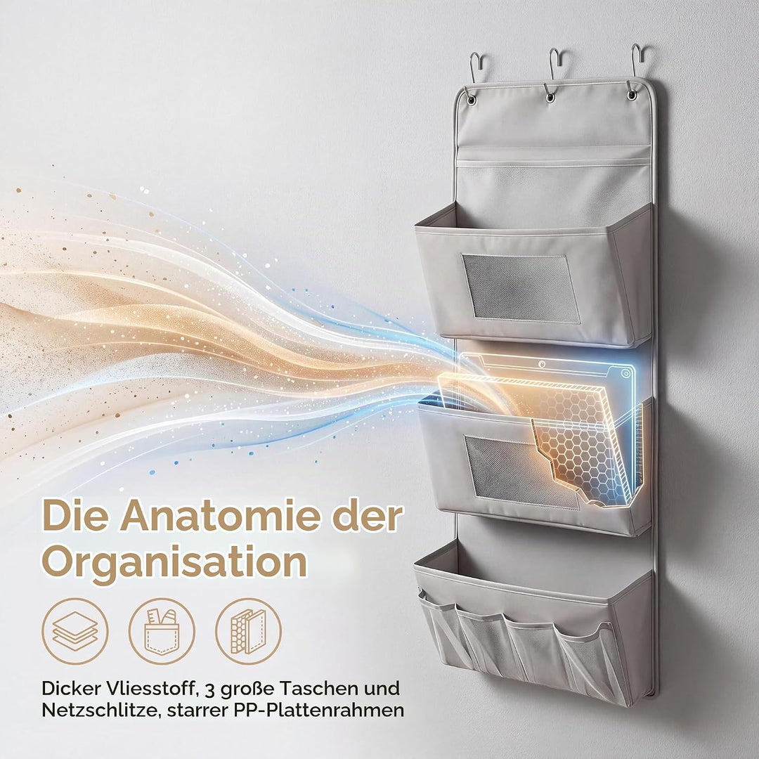 Hängeorganizer 40x90cm, 3 Schichten Tür Organizer Hängend Wandorganizer aus Oxford Stoff Hängeregal