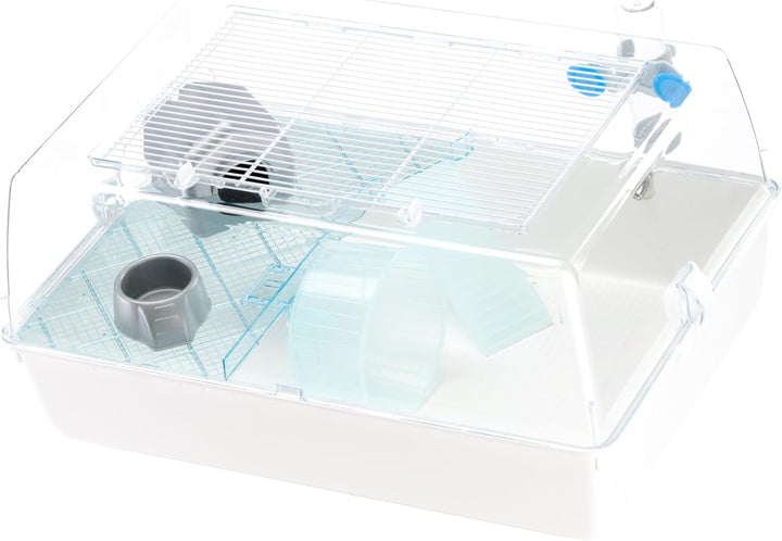 Ferplast Hamsterkäfig, Mäusekäfig MINI DUNA HAMSTER Zweistöckiger kleiner Käfig, Lüftungsgitter, Tra