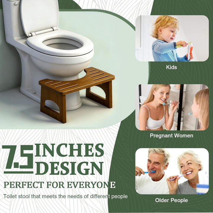 RayLove Physiologischer Toilettenhocker aus Holz, Klappbarer Toilettenhocker aus Holz, 35 Grad strap