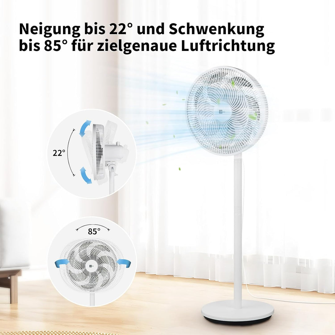 aeco AirX-Flow 100 Standventilator 2-in-1 Stand- & Tischventilator 3 Geschwindigkeitsstufen Höhenver