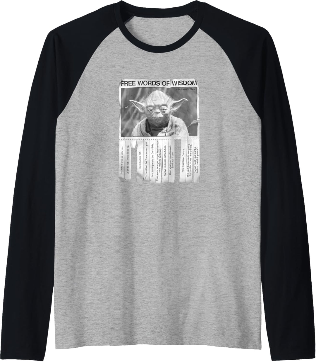 Star Wars Yoda Poster Words Of Wisdom Raglan