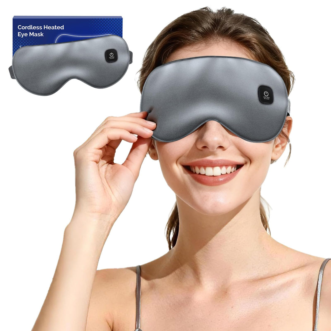 Beheizbare Augenmaske, Aufladbare Augenmaske Wärmend, Grau, Grau