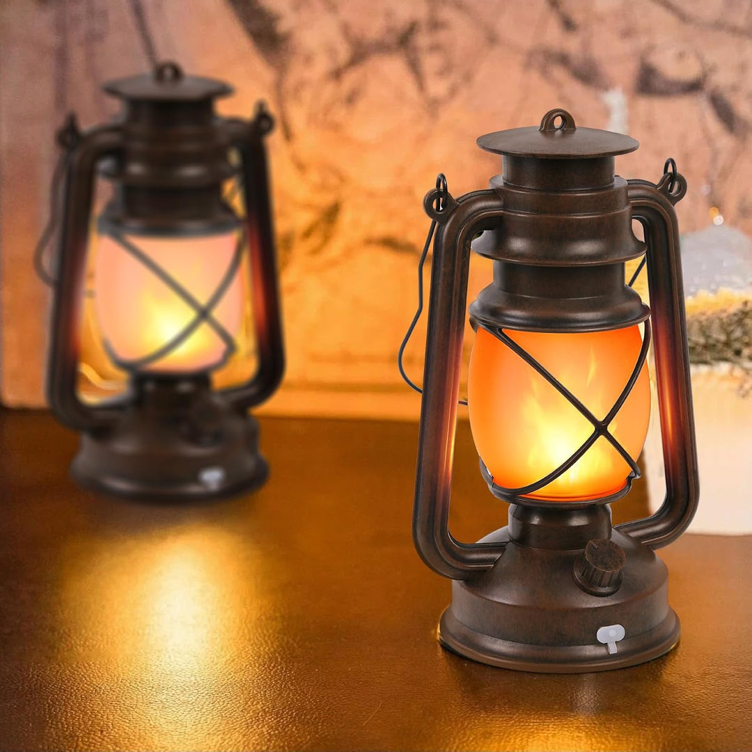 KINGLEAD LED Vintage Laternen,4 Dimmbare Lichtmodi,Laternen für draussen Hängende Wasserdicht LED mi